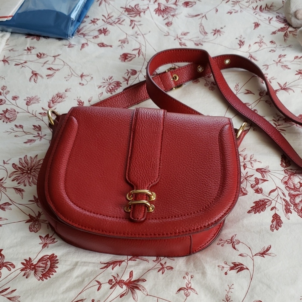 Banana Republic Red Leather Crossbody